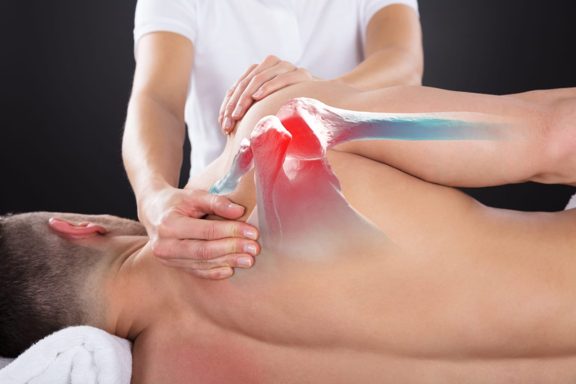 therapist giving sport massage